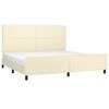 vidaXL Estrutura de cama c/ cabeceira couro artificial 200x200cm creme
