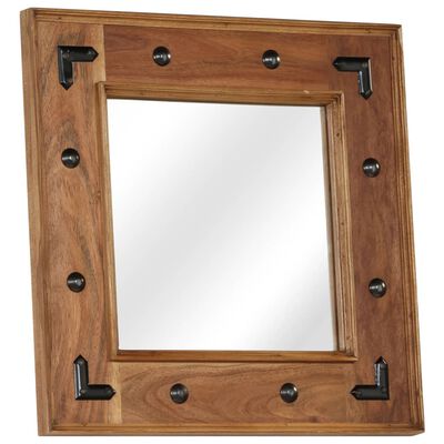 vidaXL Espelho em madeira de acácia maciça 50x50 cm