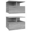 vidaXL Mesa cabeceira suspensa 2 pcs derivados de madeira cinza sonoma