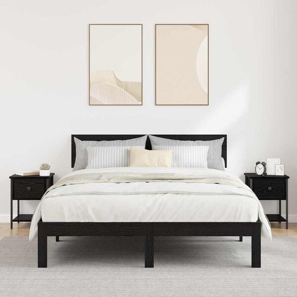 vidaXL Mesa-de-cabeceira 2 pcs Carvalho Preto 34 x 35,5 x 45 cm