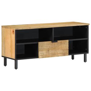 vidaXL M&oacute;vel de TV 100x33x46 cm madeira de mangueira maci&ccedil;a castanho