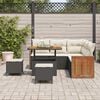 vidaXL Conjunto de Sof&aacute; de Jardim 9 pcs Preto e Creme vime PE