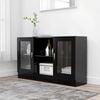 vidaXL Arm&aacute;rio vitrine 120x30,5x70 cm derivados de madeira preto