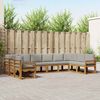 vidaXL Conjunto de Sof&aacute;s para Exterior 10 pcs Cinza Natural e Claro