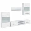 vidaXL Arm&aacute;rios de parede/unidade p/TV com luz LED, 5 pcs, branco