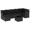 vidaXL 8 pcs conjunto sof&aacute;s de jardim com almofad&otilde;es vime PE preto