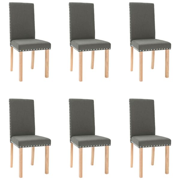 vidaXL Cadeiras de jantar 6 pcs tecido cinzento-escuro