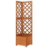 vidaXL Vaso com treli&ccedil;a de canto 40x40x150 cm abeto maci&ccedil;o