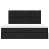 vidaXL Estrutura de cama otomana com colchões pele artificial preta
