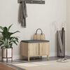 vidaXL Banco de Hall com almofada Carvalho Sonoma 60 x 38 x 46 cm