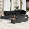 vidaXL Conjunto de Sof&aacute; de Jardim com almofada 8 pcs Preto Polirattan
