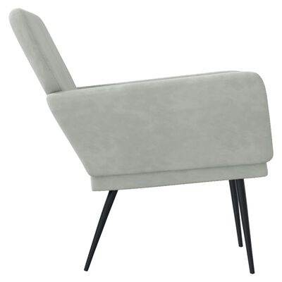 vidaXL Cadeira c/ apoio de braços 62x79x79 veludo cinzento-claro