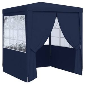 vidaXL Tenda festas com paredes laterais 2x2 m 90 g/m&sup2; azul