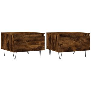 vidaXL Mesas de centro 2 pcs 50x46x35cm deriv. madeira carvalho fumado
