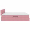 vidaXL Cama com luzes de tira LED Rosa 180 x 200 cm Veludo