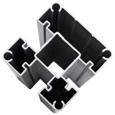 vidaXL Conjunto de painel de vedação WPC 1484x(105-186) cm preto