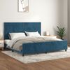 vidaXL Estrutura de cama sem colch&atilde;o 200x200 cm veludo azul-escuro