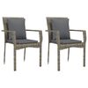 vidaXL 9 pcs conjunto de jantar p/ jardim c/ almofad&otilde;es vime PE cinza