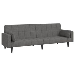 vidaXL Sof&aacute;-cama 2 lugares com duas almofadas tecido cinzento-claro