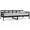 vidaXL Sof&aacute;-cama 90x200 cm madeira de pinho maci&ccedil;a preto