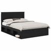 vidaXL Estrutura da Cama Preto 140 x 190 cm Madeira de Pinheiro S&oacute;lida
