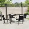vidaXL Conjunto de Jantar para Jardim 5 pcs Preto e Cinza Rattan de PE