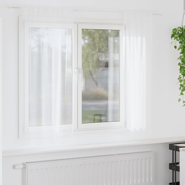 vidaXL Cortina de Voile 2 pcs Branco 175 x 140 cm Poli&eacute;ster