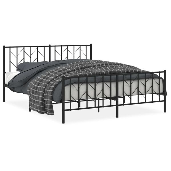 vidaXL Estrutura de cama sem colch&atilde;o com p&eacute;s 160x200 cm preto