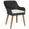 vidaXL Conjunto de Jantar para Jardim com almofada 3 pcs Preto vime PE