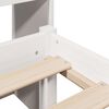 vidaXL Cama com estante sem colch&atilde;o 140x190 cm pinho maci&ccedil;o branco