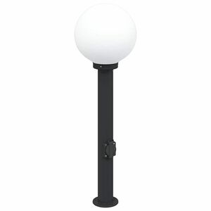 vidaXL Lumin&aacute;ria de poste com tomada, 80 cm, preta, IP44