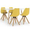 vidaXL Conjunto de jantar 5 pe&ccedil;as 120x60 cm amarelo e preto