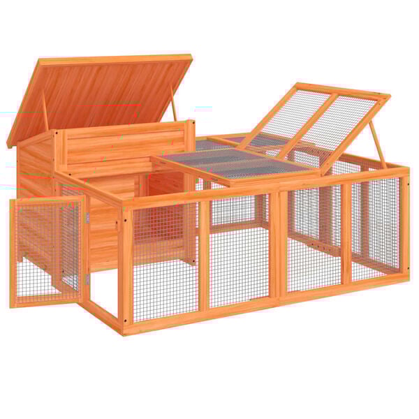 vidaXL Coelheira 144x123x67,5 cm pinho maciço castanho