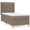 vidaXL Cama com molas/colch&atilde;o 90x190 cm tecido castanho-acinzentado