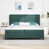 vidaXL Cama Box com colch&atilde;o Verde Escuro 200 x 200 cm Poli&eacute;ster