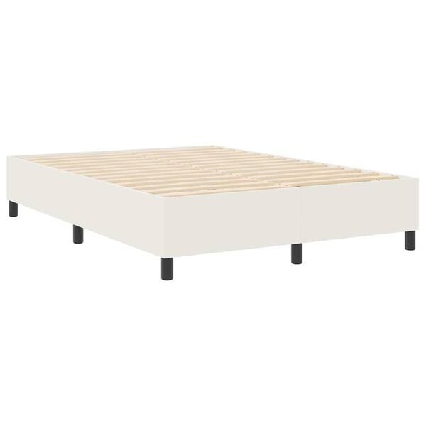 vidaXL Estrado de cama plataforma Creme 140 x 190 cm