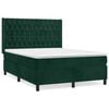 vidaXL Cama com molas/colch&atilde;o 140x190 cm veludo verde-escuro