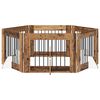 vidaXL Port&atilde;o de C&atilde;o com Suportes 6 pcs Madeira antiga 80 x 60 cm