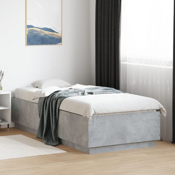 vidaXL Estrutura de cama 90x200 cm derivados de madeira cinza sonoma