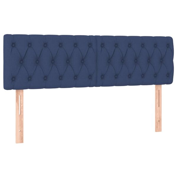 vidaXL Cabeceiras azul 144x7x78/88 cm tecido