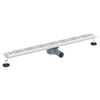 vidaXL Ralo de Chuveiro com Design Linear e Sif&atilde;o 360&deg; Prateado 90 cm