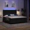 vidaXL Cama Box com colch&atilde;o com led Preto 180 x 200 cm tecido
