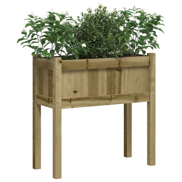 vidaXL Vaso/floreira de jardim com pernas 70x31x70 cm pinho impregnado