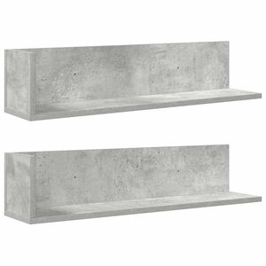 vidaXL Prateleiras de parede 2 pcs derivados de madeira cinza cimento