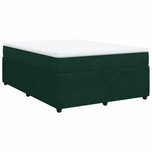 vidaXL Cama com molas/colch&atilde;o 140x190 cm veludo verde-escuro