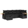 vidaXL 6 pcs conjunto sof&aacute;s de jardim c/ almofad&otilde;es vime PE preto