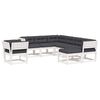 vidaXL 8 pcs conj. lounge de jardim c/ almofad&otilde;es pinho maci&ccedil;o branco