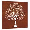 vidaXL Decora&ccedil;&atilde;o p/ muro de jardim 55x55 cm a&ccedil;o corten design &aacute;rvore