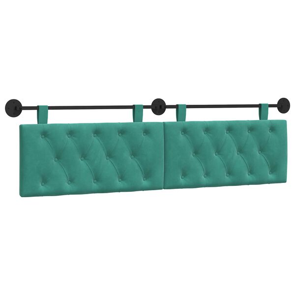 vidaXL Cabeceira Suspensa Turquesa 170 x 55 x 7 cm Veludo