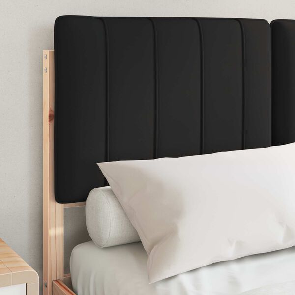 vidaXL Estrutura de Cama com Cabeceira Estofada Preto 120 x 190 cm